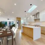 Modern kitchen addition in West San Jose with spacious island and contemporary design