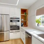 Contemporary San Jose kitchen remodel with white marble countertops