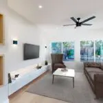 Separate family room in West San Jose home remodel with modern finishes