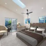 Spacious bedroom in West San Jose home addition with natural light