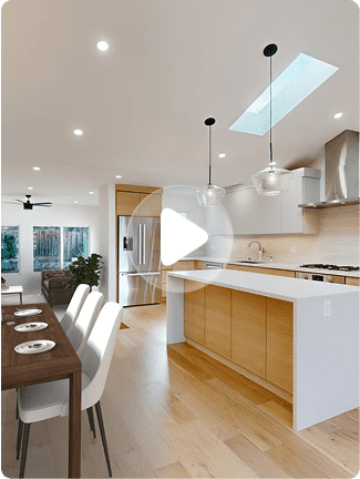 Beautiful kitchen remodel with wooden cabinets and island in San Jose.