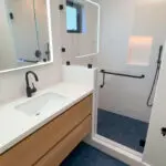 Upstairs bathroom with standing shower